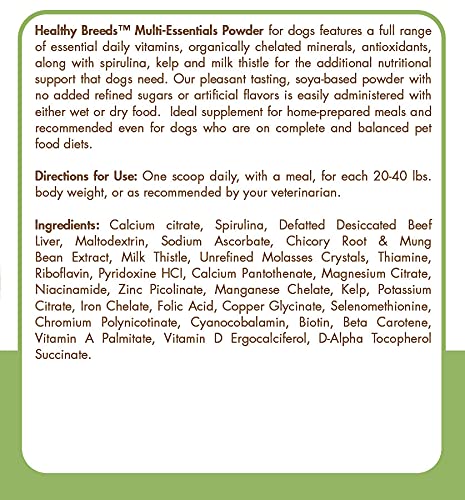 Healthy Breeds Chihuahua Multi-Essentials Powder for Dogs - an Ideal Supplement of Vitamins, Minerals & Antioxidants for Your Dog - 8 oz - PawsPlanet Australia