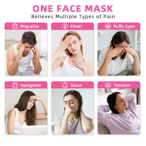 Migraine Relief Cap, Soothing Headache Ice Face Mask Products Pink