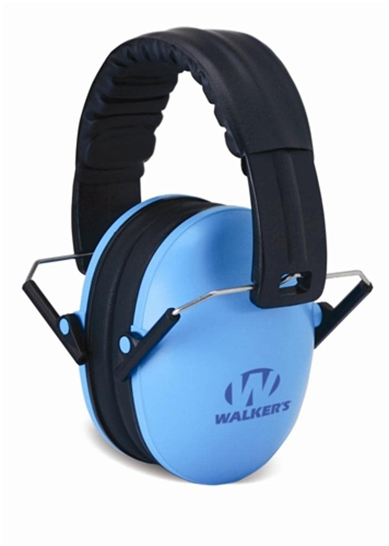 Walker's Youth Children‚Äôs Low Profile Padded Headband Adjustable Folding Noise-Reducing Hearing Protection Earmuffs Blue Small
