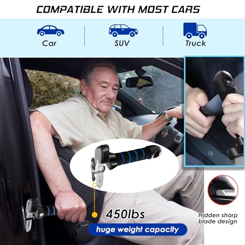 4pc Mobility Standalone Kit:Car Door Assist Handle for Elderly & Adjustable Standing Aid Safety Handle & Liberty Lift Assist with Hook Gift for Seniors, Disabled, Pregnant to Convenient Travel