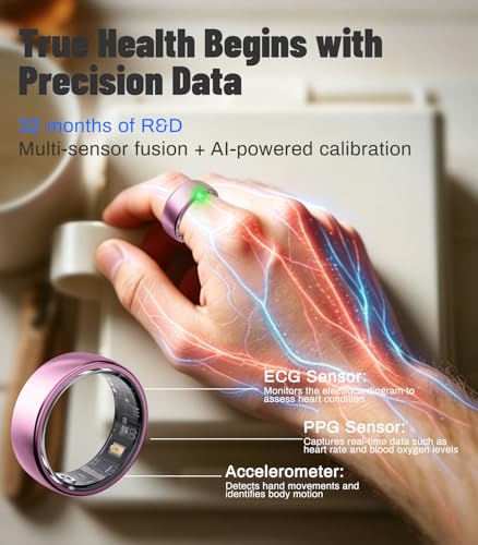 AI Smart Ring for Women Men, Health Ring with AI Health Analysis Lavender Pink 6#