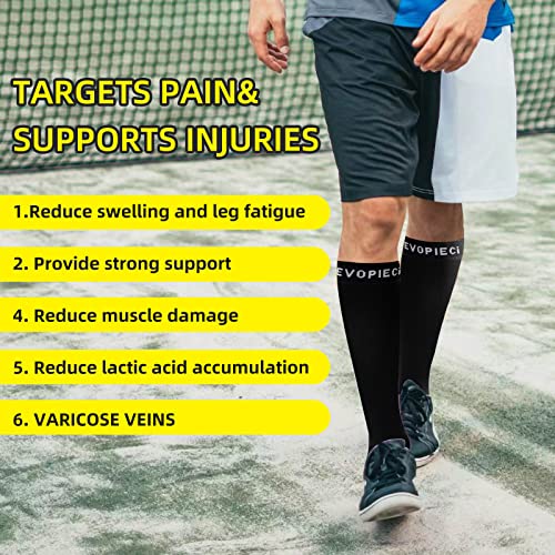20-30mmHg 1 Pair Calf Compression Sleeve Men and Women Wide Brace for Leg Support Shin Splint Pain Relief Skin Large
