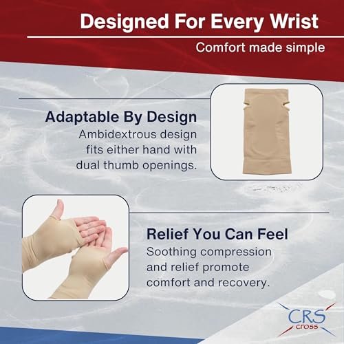 CRS Cross Carpal Tunnel Gel Sleeve for Sports or All Day Wear. One Size