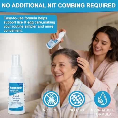 Liquid for Adults (2 Fl Oz), Lightweight Hair, Fast-Apply Topical Liquid Formula, for Head Lice & Egg Care
