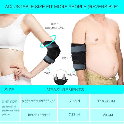 Elbow Splint Brace for Cubital Tunnel with 4pcs Reusable Ice Pack for Women and Men ,Ulnar Nerve Entrapment Brace, Adjustable Elbow Night Splint for Sleeping Elbow Support Brace for Tendonitis and Tennis Elbow-Pain Relief(Onesize)