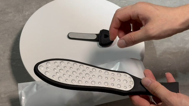 3 in 1 Large Size Durable Foot File Callus Remover (1 Pc) with Double Sided Stainless Heel Scraper for Cracked Heels, Pedicure Tools for Feet Ped Egg for Feet with Coarse and Fine Sides.