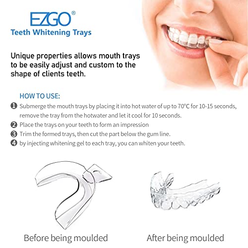 EZGO Teeth Whitening Gel Refill Pack and Remineralization Gel Teeth Whitening LED Light Mouth Tray Combo, Non-Sensitive Teeth Whitener Sets Helps to Remove Smoking, Coffee, Wine Stains