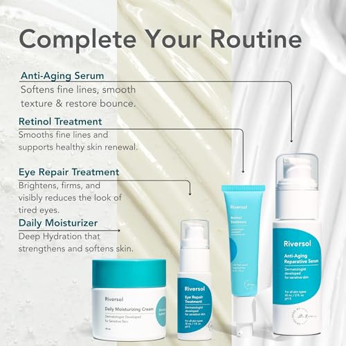 Riversol Face Wash for Sensitive Skin | Hydrating Cream Cleanser | Gentle Non-Foaming Facial Cleanser | Removes Makeup | Fragrance Free | Dermatologist Developed Classic 6 Fl. Oz