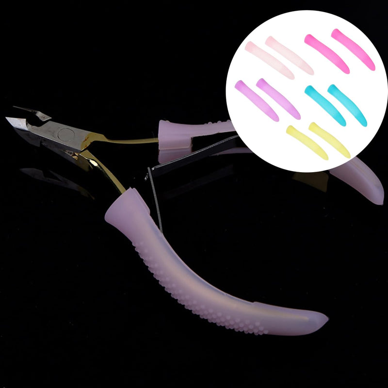 Mipcase Anti-Slip Silicone Handle Covers for Nail Cuticle Scissors 5 Pairs Nail Art Accessories Comfortable Grip Protective Sleeve for Manicure Pedicure Tools - BeesActive Australia