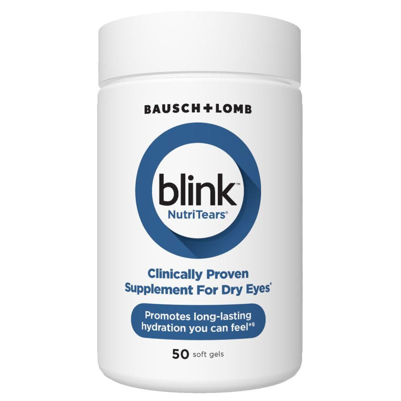 BLINK NutriTears Clinically Proven Supplement for Dry Eyes,Eye Care with Lutein & Zeaxanthin and Vitamin D to Hydrate Eyes from Within for Long-Lasting Relief,50 Softgels,(Pack of 2) NutriTears Supplement (50 Count) (Pack of 2)