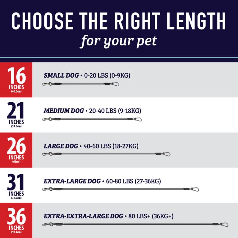 Leash Boss Dog Car Seat Belt Restraint - No-Chew Heavy Duty Car Seatbelt for Pets - 5 Sizes - Coated Steel Rope to Prevent Chewing (21 in) - Dog Seat Belt Tether - Dog Seatbelt for Car Black - 1-Pack 21in - BeesActive Australia