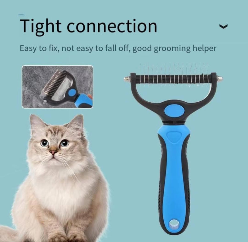 A professional grooming rake for pets such as cats and dogs, which easily removes mats and tangles, and effectively removes loose hair. Suitable for short hair, long hair cats and dogs (1 piece)