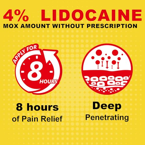 CARELIVING 4% Lidocaine Pain Relief Patch, 15 Count, 3.9” x 5.5”, Maximum Strength Gel Patches for Back Knee Neck Joint Ache Muscle Soreness, Portable Heating Pad, Multi-Purpose Heat Wraps