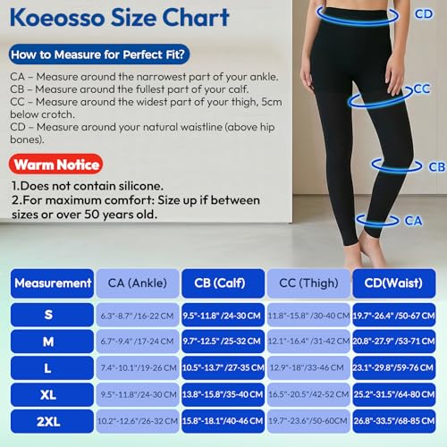 Compression Stockings Women, 15-20mmHg Medical Grade Compression Leggings Footless-Black+Beige Large