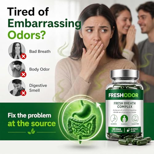 Chlorophyll Capsules, Freshodor Para Mal Aliento with Chlorophyll Mint Parsley, Breath Freshener Herbal Solution, Eliminate Body & Breath from Within(1) 1