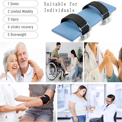 Desktop Rehab Skateboard, Arm Rehabilitation Exercise Assisting Equipment 360° Roating Wheels Rehabilitation Trainer for Stroke Hemiplegia Nerve Injury Blue