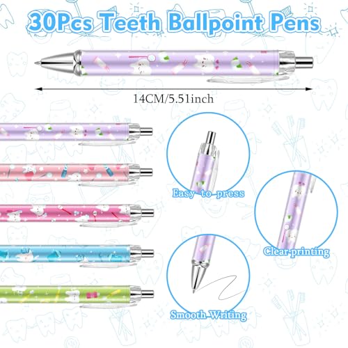 60Pcs Dental Assistant Gifts Dental Pens and Notepad Set Teeth