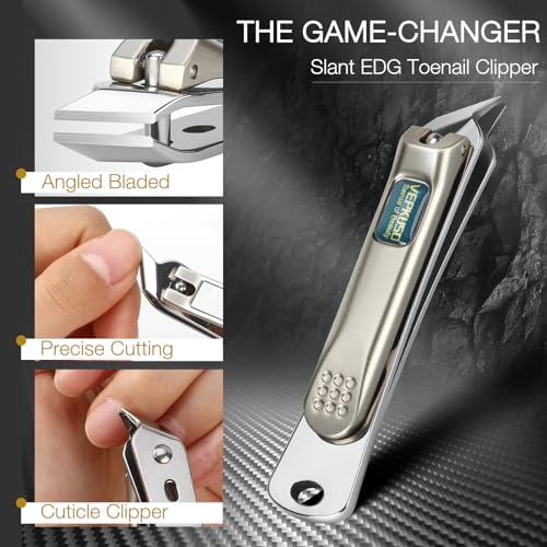 Nail Clippers for Men, Vepkuso Toenail Clippers for Thick Nails and Ultra Sharp Fingernail Clippers for Women, 4 in 1 Nail Clippers Cutter for Seinors, Gift Ideas 3 in 1 Nail Clipper Set