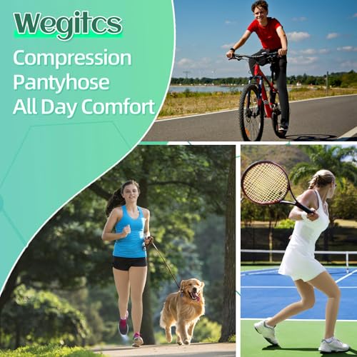 20-30mmHg Compression Pantyhose,Compression Leggings for Women Men X-Large Black