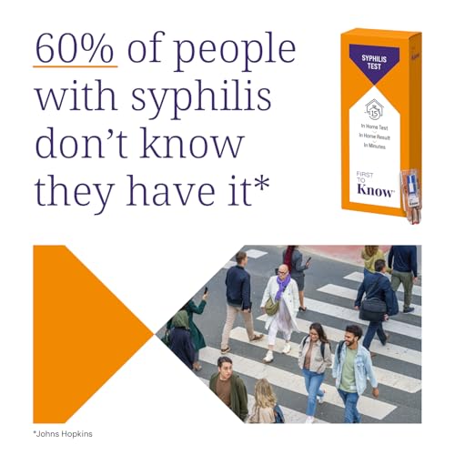 First To Know® Syphilis Test, in Home Fingerstick Blood Test with in Home Result in 15 Minutes, Discrete, Lab Accurate Testing (1 Test)