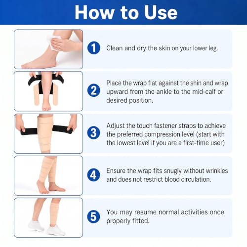 2 Pcs Lymphedema Compression Leg Wraps,Skin Color Skin Color