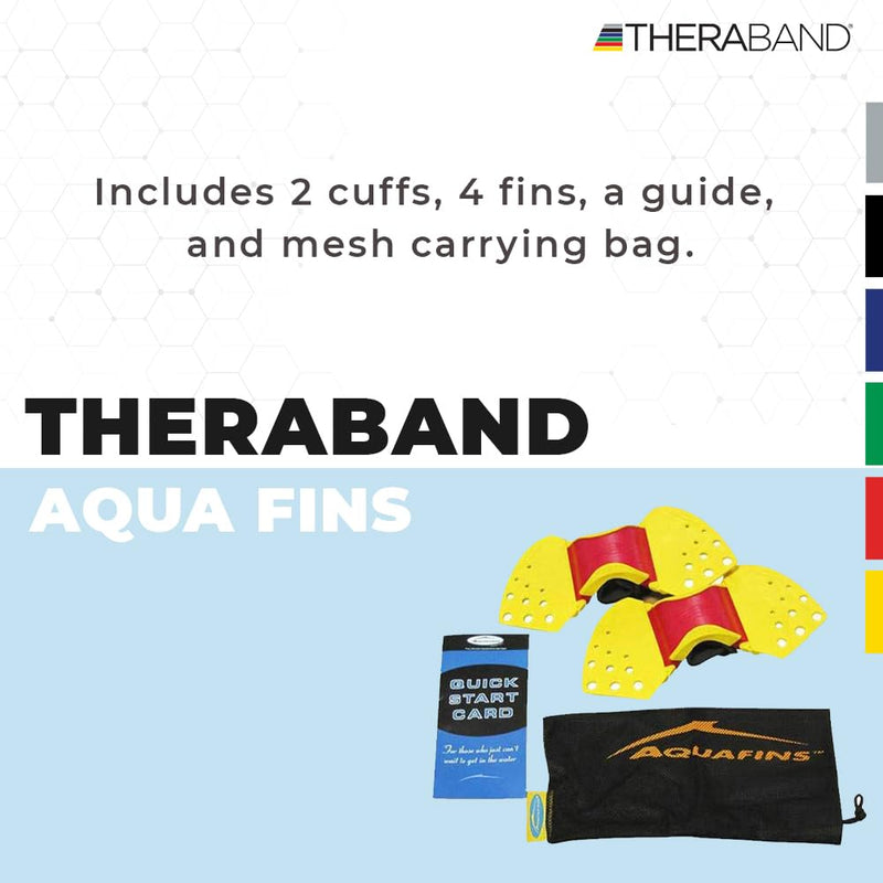 THERABAND Aquafins Aquatic Exercise Kit For Water Resistance Training for Upper/Lower Body, Pool Physical Therapy, Water Aerobics Equipment, 2 Fins, Mesh Bag, and Quick Start Exercise Instructions Accessories Aqua Fins - BeesActive Australia