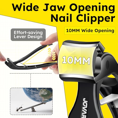 Nail Clippers for Seniors, Heavy Duty Long Handle Ingrown Toenail Clippers Angled Head 6pcs