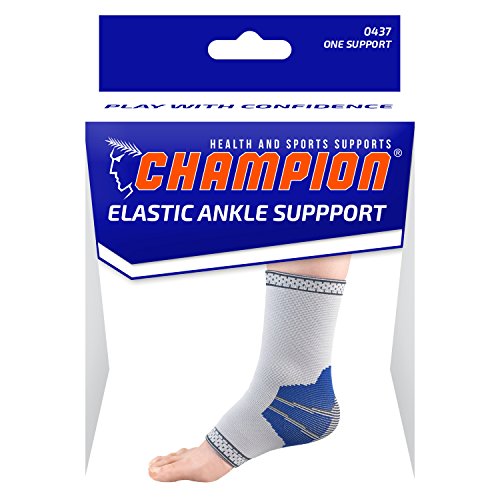 Champion Elastic Ankle Support Compression Sleeve, Gray, X-Large