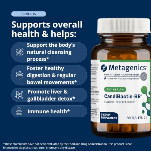 Metagenics CandiBactin-BR Berberine Gut Health Support, 90 Tablets Unflavored 90 Count (Pack of 1)