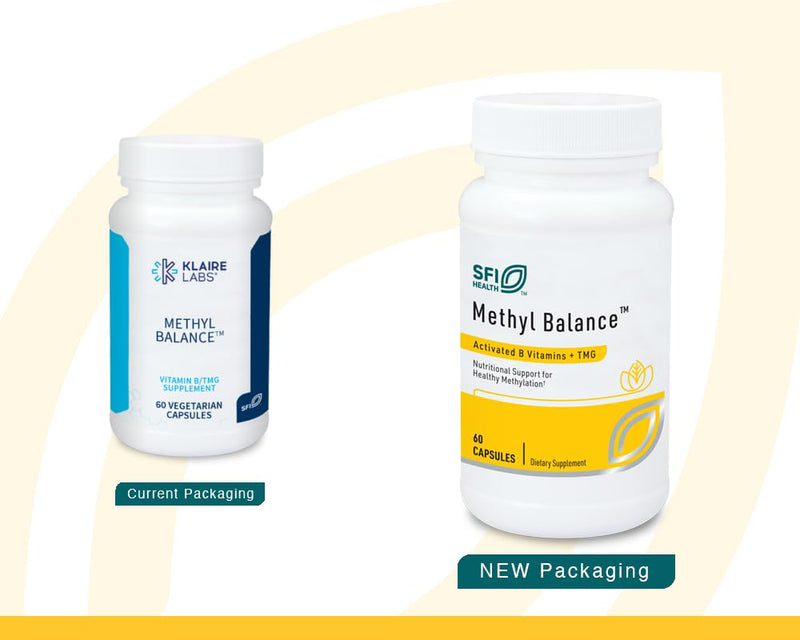 Klaire Labs SFI Health Methyl Balance, 60 Capsules | Support Healthy Energy Levels, Activated Vitamin B + Trimethyglycine Supplement, Metafolin Methyl Folate, Betaine TMG