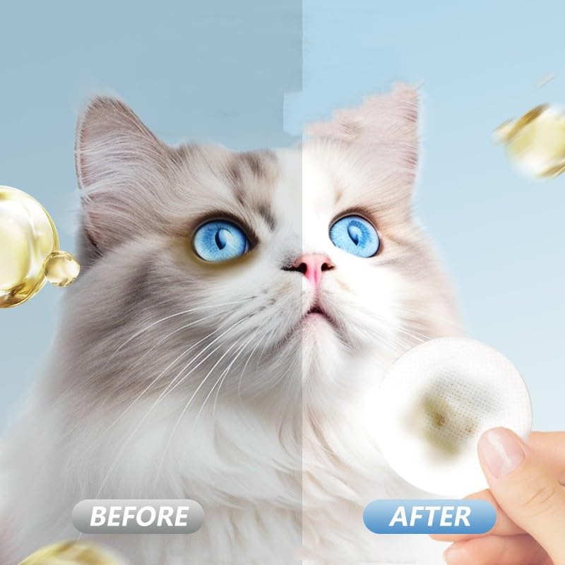 Eye Wipes for Dogs, 200 Pads Pet Tear Stain Cleaning Wipes for Eye Care of Dogs and Cats, Mild Ingredient, Gently Remove Pet Tear Stain, Eye Debris, Discharge, Mucus Secretions - Safe Ingredients - PawsPlanet Australia