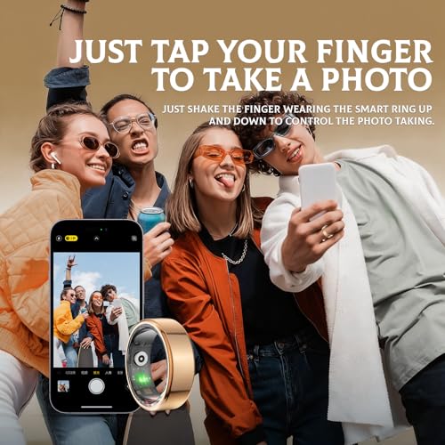 Smart Ring for Women & Men, Fitness and Health Tracker with Heart Rate Monitor, Blood Oxygen, Sleep Tracker, 100+ Sport Modes, Step Counter, IP68 Waterproof, for iOS Android (Silver, 8) Silver