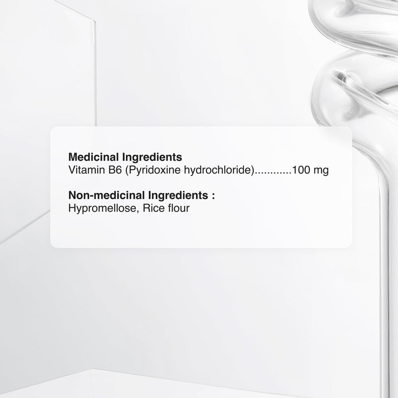 Biogenique Vitamin B6 100 mg - Capsules B6 Pyridoxin - Supports Energy Production & Metabolism - 2 Months Supply Vitamin B6 Supplement Made in Canada, Non-GMO, Vegan (60 Count) 60 Count (Pack of 1)