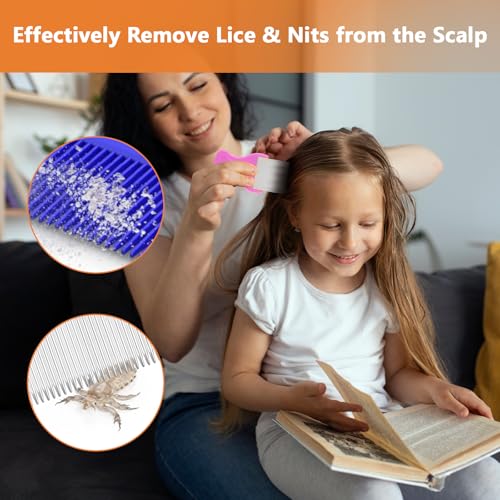 12 Pcs Lice Comb, Lice Comb for Kids, Dandruff Comb, Nit Comb