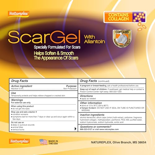 Natureplex Scar Gel 1.25 oz (6 Pack) – Clinically Proven Formula for Old & New Scars – Reduces Appearance of Scars from Surgery, Burns, Acne, Injury & Stretch Marks