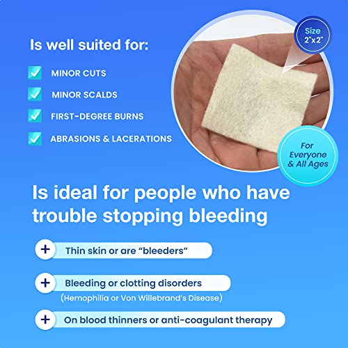 High Performance Stop Bleeding Gauze – Bulk 10-Pack (2"x2") – Chitosan Hemostatic Wound Dressing for Multi-Kit Stocking, Trainers, Clinics & Blood Thinner Households – Military-Grade 2" x 2" (Pack of 10)