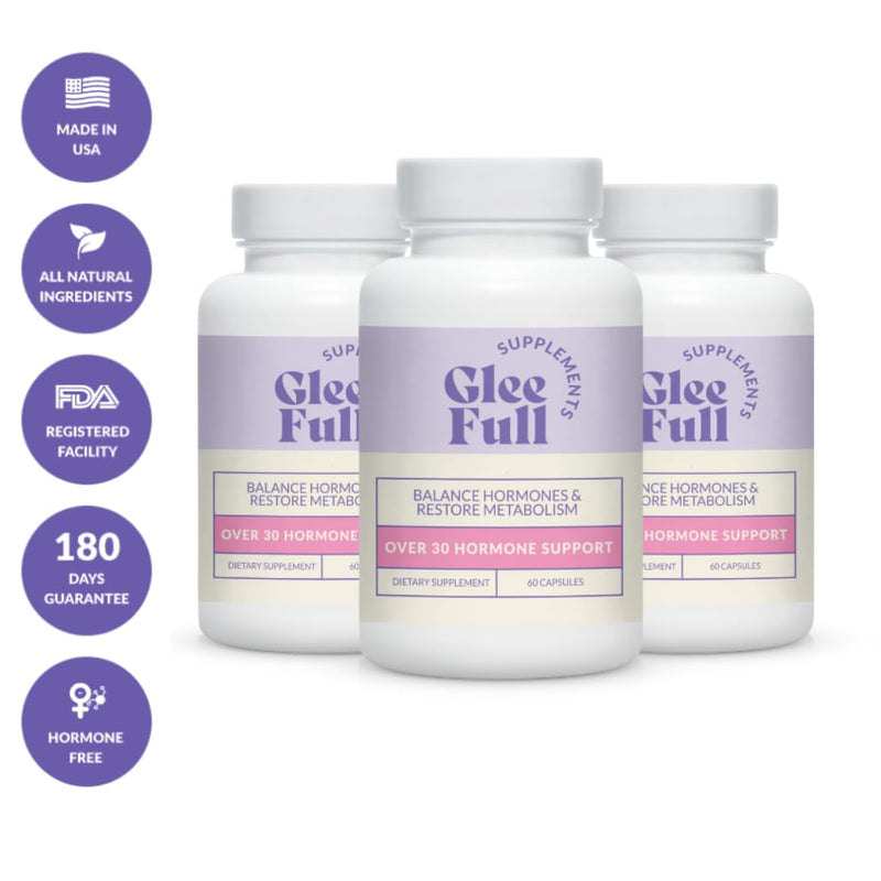 GleeFull Over 30 Hormone Support - Menopause Supplements for Women - Hormone Balance for Women - Hot Flash Relief - Menopause Support 60 Count (Pack of 1) - BeesActive Australia