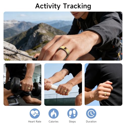 Smart Ring for Women Men, Health Tracker, Fitness Ring (Gold, 7#) Gold 7#