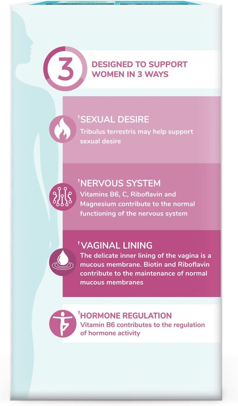 Health & Her Intimacy+ Desire Supplement for Women, Vegan, 30 Day Supply | Daily supplement with Maca Root, Tribulus Terrestris, Sea Buckthorn, L-Arginine & B vitamins; Gluten-free; 60 Tablets