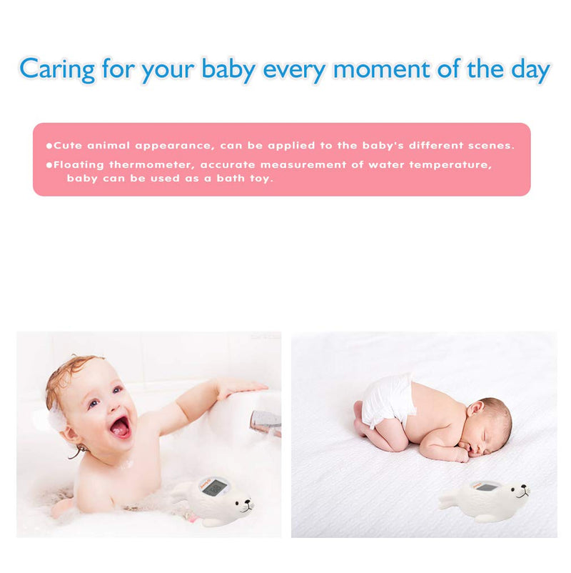 Doli Yearning Upgrade Baby Bath Thermometer Room Temperature| Water Thermometer|Kids' Bathroom Safety Products| Baby Bath(Seal Shape)℃/℉, LCD White