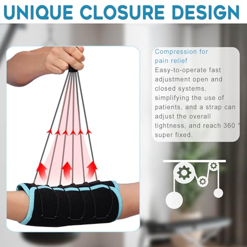 Cubital Tunnel Elbow Brace for Women Men Comfortable Night Sleep Support, Adjustable Lace Up Elbow Splints for Tendonitis ,Ulnar Nerve,Bursitis, Sprains, Strains, Sports Injury Recovery Joint, Arthritis (One size ) C016-2