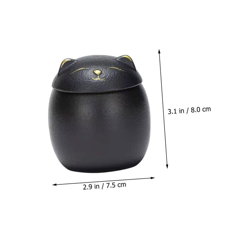 COLLBATH Ceramic cat urn Durable animal urn for pets Loving cat urn with delicate seal Compact urn for cat ashes Cute cat accessory - BeesActive Australia