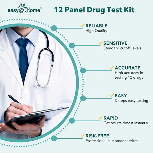 Easy@Home 6 Panel Urine Drug Test Kit - 15 Pack Multi Drug Screening Tests 15 Count (Pack of 1)