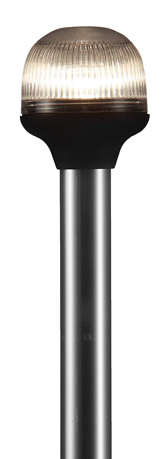 Attwood 5350-PA12-7 Folding All-Round 12-Inch Marine Boat Incandescent Pole Light, Silver, One Size - BeesActive Australia