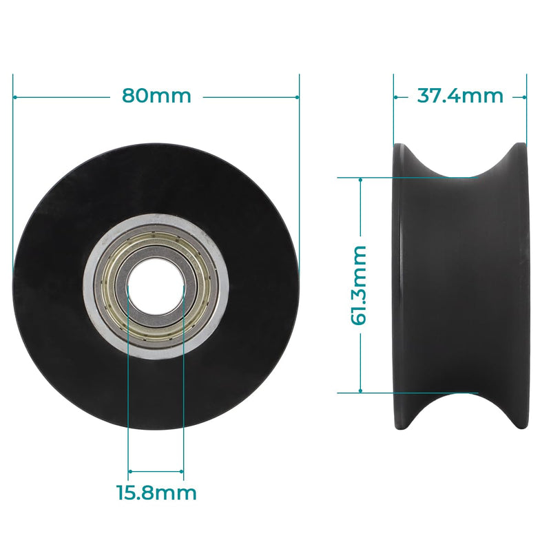 Elliptical Roller Wheel 340773 Polyurethane 90°Hardness Quiet LongLasting Fits For TreadLife For ProForm For NordicTrack