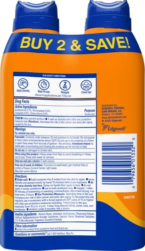 Banana Boat Sport Ultra SPF 50 Sunscreen Spray Twin Pack | Banana Boat Sunscreen Spray SPF 50, Spray On Sunscreen, Water Resistant Sunscreen, Oxybenzone Free Sunscreen Pack, 6oz each 6 Ounce (Pack of 2) - BeesActive Australia
