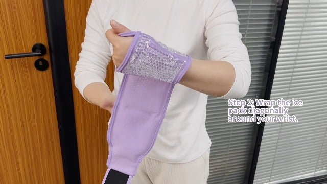 Wrist Ice Pack Wrap for Carpal Tunnel, Gel Ice Packs for Injuries Reusable Blue