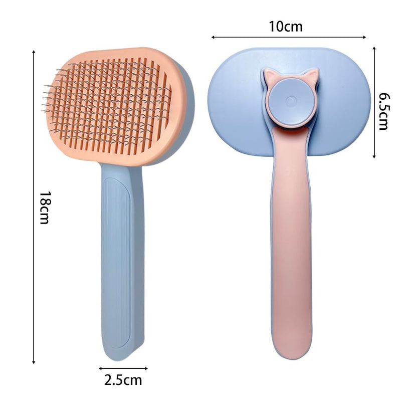 Cat brush, self-cleaning pet brush, for long hair and short hair, removing loose fur and dirt - BeesActive Australia