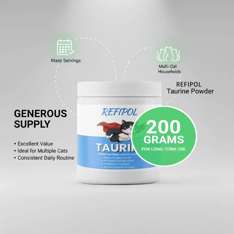 Taurine for Cats and Dogs,Cat Taurine Supplement for Heart & Eye Health - Premium Formula with Essential Vitamins for Adult Cats & Kittens