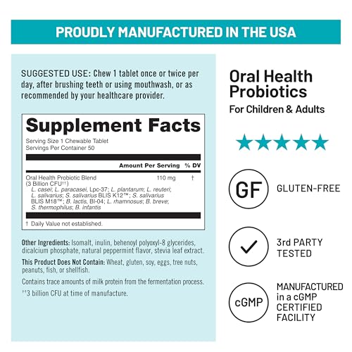 NatureWise [1] Oral Probiotics - Chewable Sugar-Free Mint Tablet - 50 Count[50-Day Supply] + [1] Magnesium Glycinate 625mg - Chelated Magnesium - 30 Capsules[30-Day Supply]